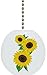 Pretty Sunflowers Floral Solid Ceramic Fan Pull