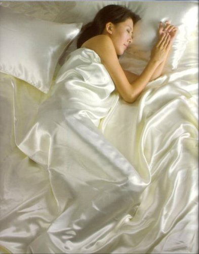 SATIN Sheet set 6pc DOUBLE Size Duvet Cover Set CREAM
