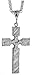 Sterling Silver 1 15/16 (49 mm) Diamond Cut Cross Pendant