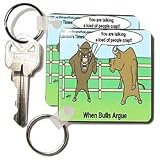 Londons Times Funny Cow Cartoons - When Bulls Argue - Key Chains