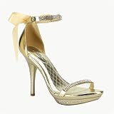 41Te7 Z9R0L. SL160  Womens Sexy Sandal Shoes 4 1/4 Inch Heel Rhinestones With Ankle Strap Gold