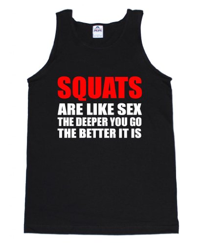 FTD Apparel Men's SQUATS are like SEX Funny GYM Motivation Tank Top