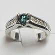 14K White Gold Blue and White Diamond Ring