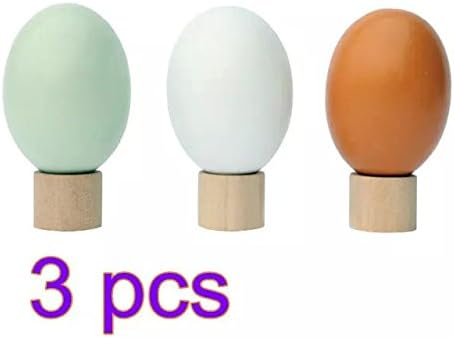 Formula® 3Pcs Wooden Simulation Chicken Egg Duck Egg Easter Egg DIY Graffiti Painted Tricky Toy - Random Color