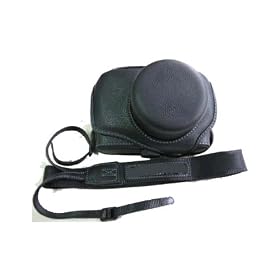2 Parts Hard Leather Case with Tripod Fixing for Panasonic Lumix GF1 GF-1 Camera with 20mm lens(Black)