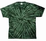 41TeBMQfX4L. SL160  Tie Dye T Shirt ~ Short Sleeve ~ 100% Cotton ~ Spider Green