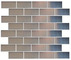 Brick Stainless Steel Tiles 1.5" x 3" Metal Mosaic Series