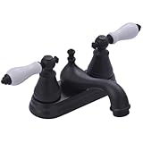 Kingston Brass FS3605PL English Classic 4-Inch Centerset Lavatory Faucet with Retail Pop-Up, Oil Rub