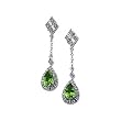 14K White Gold Emerald and Diamond Earrings