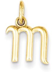 Genuine 14K Yellow Gold Initial Charm 0 .2 Gram Of Gold Letter M