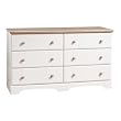 Shaker Double Dresser In Pure White/Maple Finish By South Shore Furniture