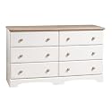 Furniture online: South Shore Furniture, Summertime Collection, Double Dresser, Pure White and Natural Maple