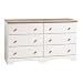 South Shore Furniture, Summertime Collection, Double Dresser, Pure White and Natural Maple