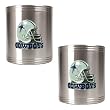 Dallas Cowboys 2pc Stainless Steel Can Holder Set- Helmet Logo NFL Football