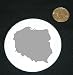 3" button / pin printed with Map Of Poland