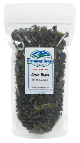 Harmony House Foods Dried Green Beans, cut (1.75 oz, ZIP Pouch) for Cooking, Camping, Emergency Supply, and More