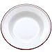Enamelware Raised Salad Plate, 8 inch, Vintage White/Red (Single)