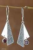 Garnet earrings, 'Take Flight'
