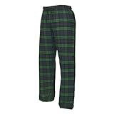 Blackwatch tartan plaid check tie cord flannel cotton pants for lounging, sleep, sports. Unisex relaxed fit, Youth Small