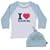DribbleFactory I Love Boobies Blue Baseball and Hat Gift Pack (12 Months)