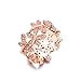 NEWBARK 10 Butterflies 18k Rose Gold-Plated Cubic Zircon Women's Rings Size 6.5