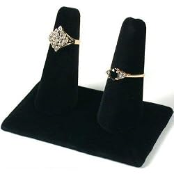 Black Velvet Double Ring Showcase Countertop Display