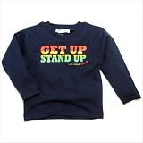 Little Green Radicals Get Up Stand Up Long Sleeve T-shirt in Navy