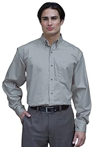 Jonathan Corey Men's Long Sleeve Brushe Twill Shirt, SILVER GREY, Medium