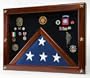 Military Medal Shadow Box with Display Case for Memorial Flag - Black Felt Selected