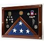 Military Award Shadow Box with Display Case for Memorial Flag - Black Felt Selected