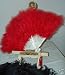 Beautiful Red Marabou Feather Fan
