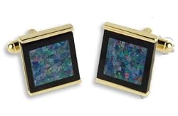 Cufflinks - Opal and Onyx Center