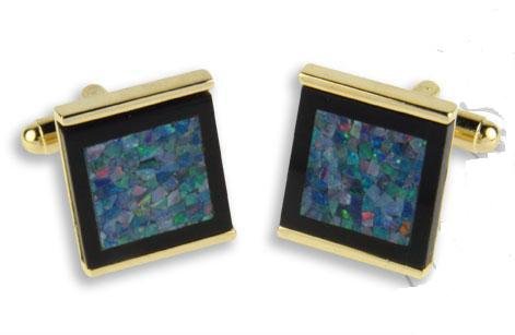 Click here to buy Cufflinks - Opal and Onyx Center.