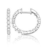 14k White Gold Diamond Inside-Out Hoop Earring (1 cttw, G-H Color, I1 Clarity)