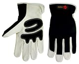 OPEN-CUFF GOAT-SKIN-LEATHER DRIVING GLOVES LARGE