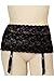 Angelique Women's Plus Size Floral Lace Nickel Free Adjustable Garter Belt for Stockings Black 18/20