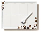 Mayfair Lane Happeez 12 x 9 Inches Whiteboard, Teal and Brown Cherry Blossom Weekly Planner (WB15)