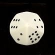 Opaque Pipped 10-sided Dice, White with black