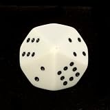 Opaque Pipped 10-sided Dice, White with black