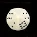 Opaque Pipped 10-sided Dice, White with black