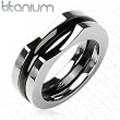 Solid Titanium with a Two Piece IP Black Ring