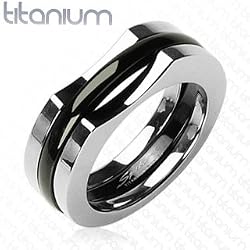 Solid Titanium with a Two Piece IP Black Ring