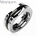 Solid Titanium with a Two Piece IP Black Ring