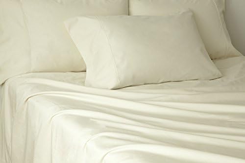 Genuine Premium Egyptian cotton 800 Thread Count Impression Italian Finish Queen Bed, 4-Piece Sheet Set, 19 inches Deep Pocket, Single Ply, Solid Ivory Color