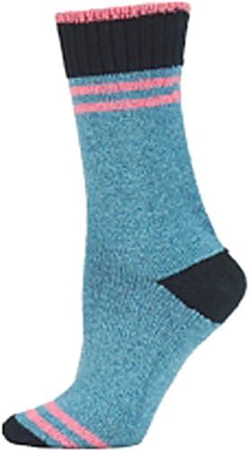 Sporty Stripe Crew Socks (Medium, Aqua)