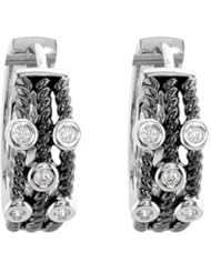 Diamond Earrings With Black Rhodium Plating 14K White Gold Pair 1/6 Cttw Dia Earring With Black Rhodium Plating