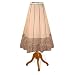 Print Border Paneled Beige Cotton Skirt (Petite, Tall & Misses Sizes XS-3X)