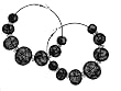 BIG BIG BIG "Basketball Wives" Black Mesh Hoop Earrings with Crystal Rondelles - 3.75" Drop