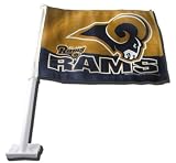 St. Louis Rams Ram Logo on Gold Car Flag