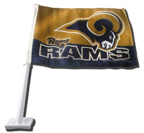 St. Louis Rams Ram Logo on Gold Car Flag